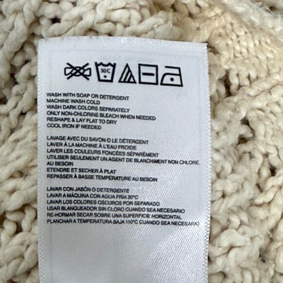 Roxy Sweater Womens Sz S Ivory Open Knit Beach Good Day Sunshine Cotton Pullover - Picture 9 of 9